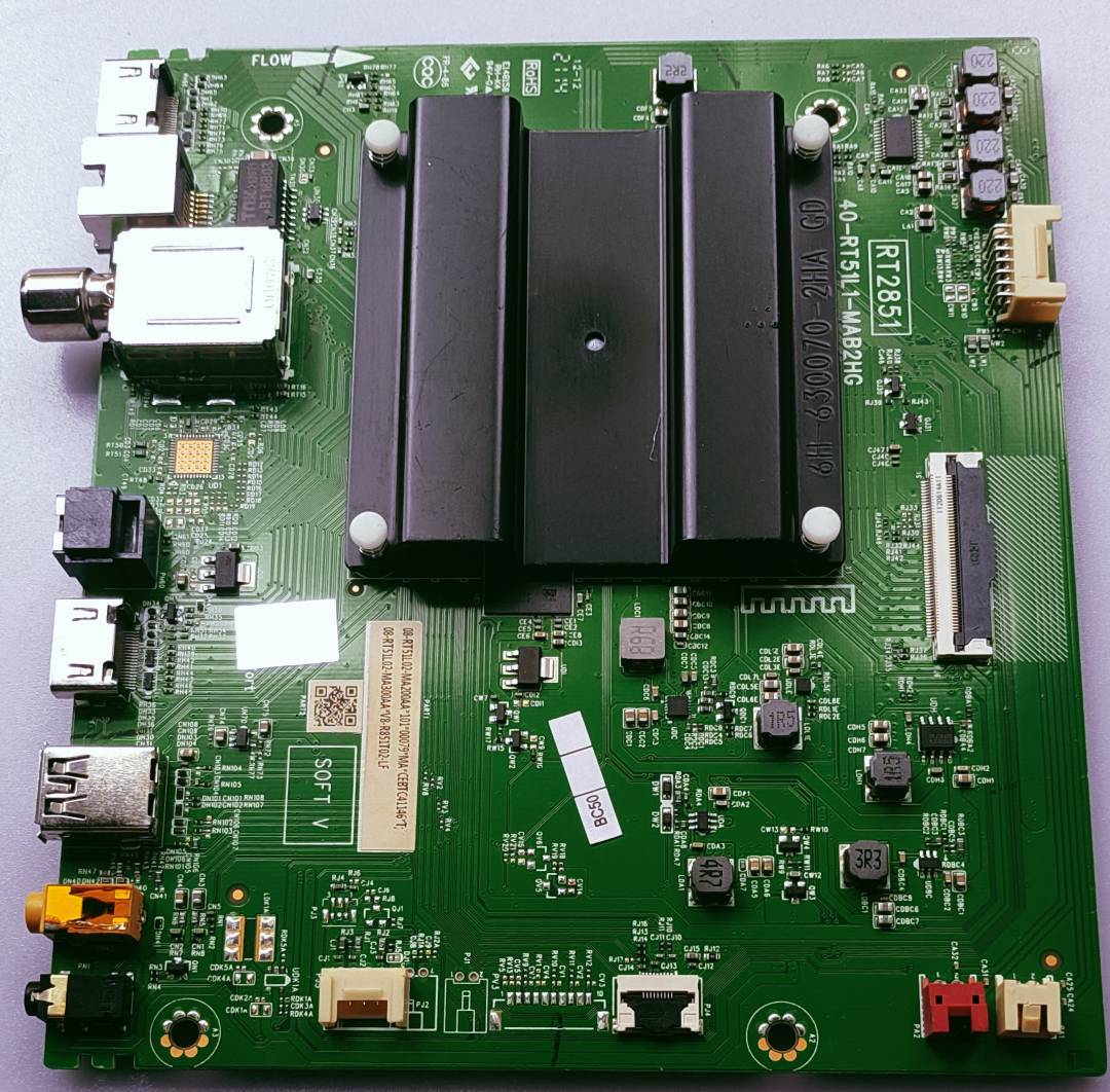 TCL / IFFALCON 4K Android Tv New Mother Board Model No.43P8,  BOARD NUMBER 
RT2851
40-RT51L1-MAB2HG Main PCB #wb56 image 6