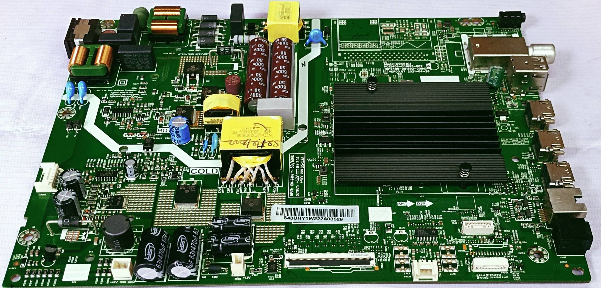 SANSUI 4K Android Main Board, Mother Board, #wb28 image 3