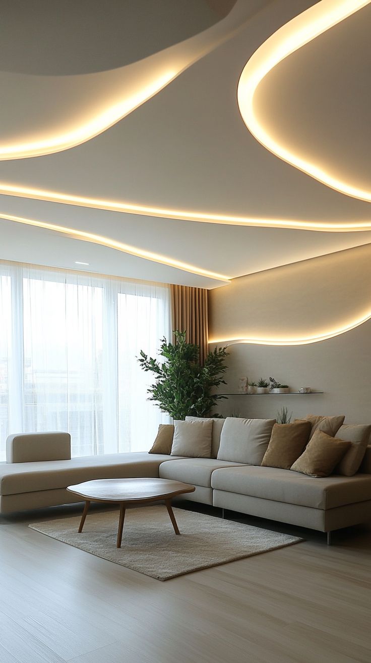 Gypsum Ceiling with LED Design image 2