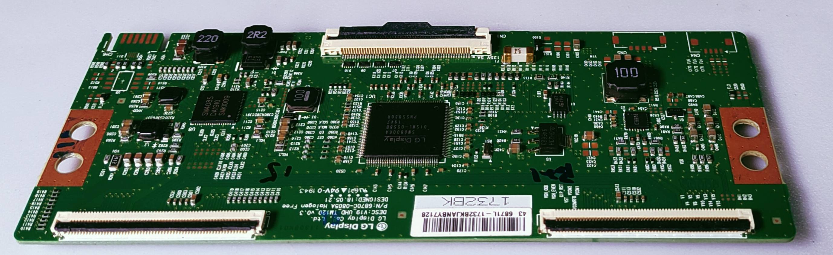 MOTOROLA 43SAUHDM LED TV 4K TCON PART NUMBER  DESC:V19_UHD_,TM120 v0.3 P/N  6870C-0805A image 5