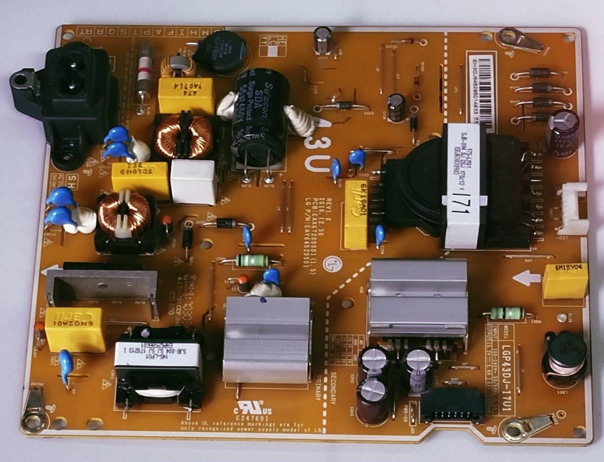 LG LED TV 43LJ554T-TA Power Supply Board, LG LED TV 43LJ554T-TA Smps Board, LG LED TV 43LJ554T-TA Power Supply PCB Board, image 4