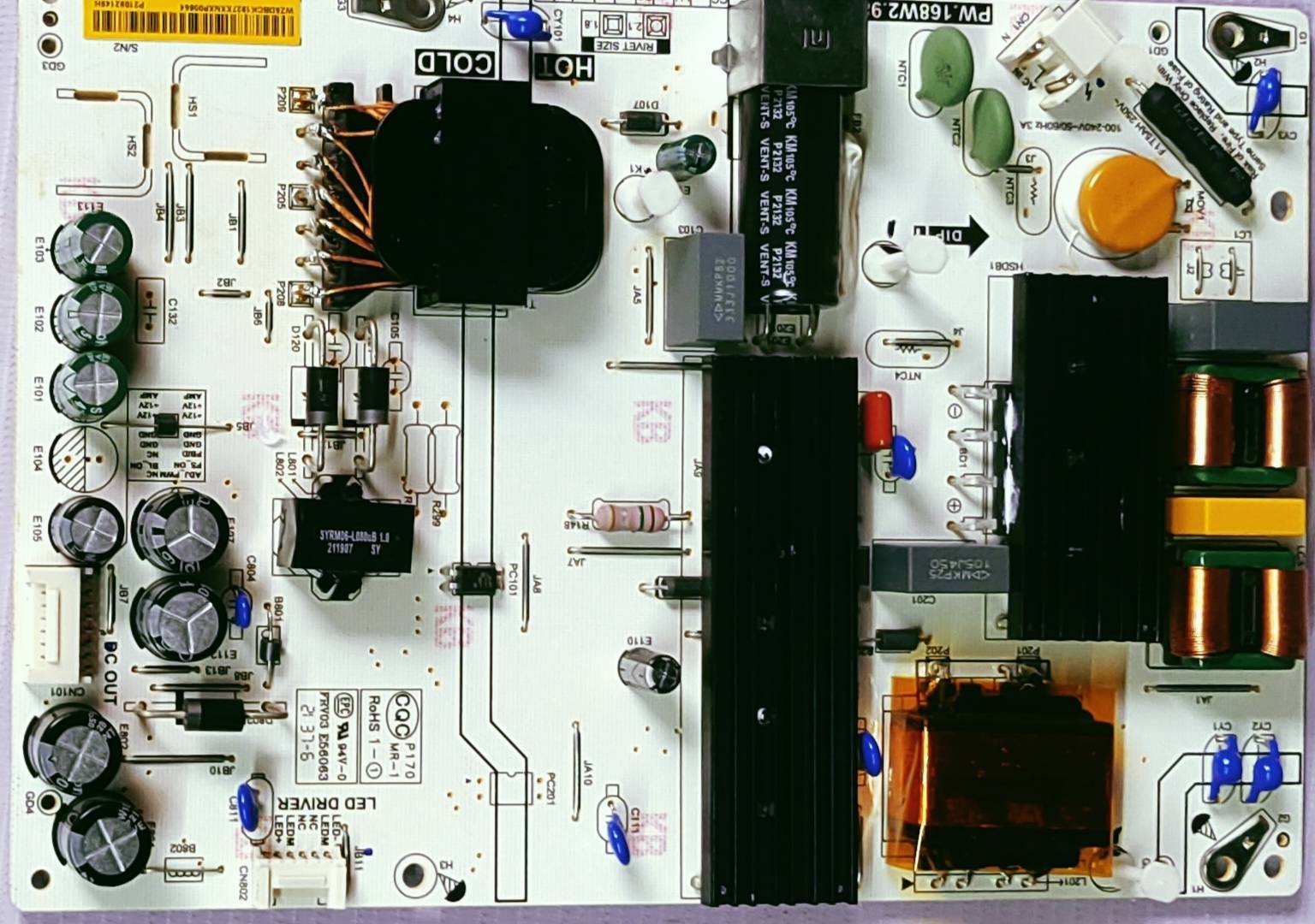 MI PW.168W2.982 POWER SUPPLY BOARD, SMPS BOARD,#wb29 image 3