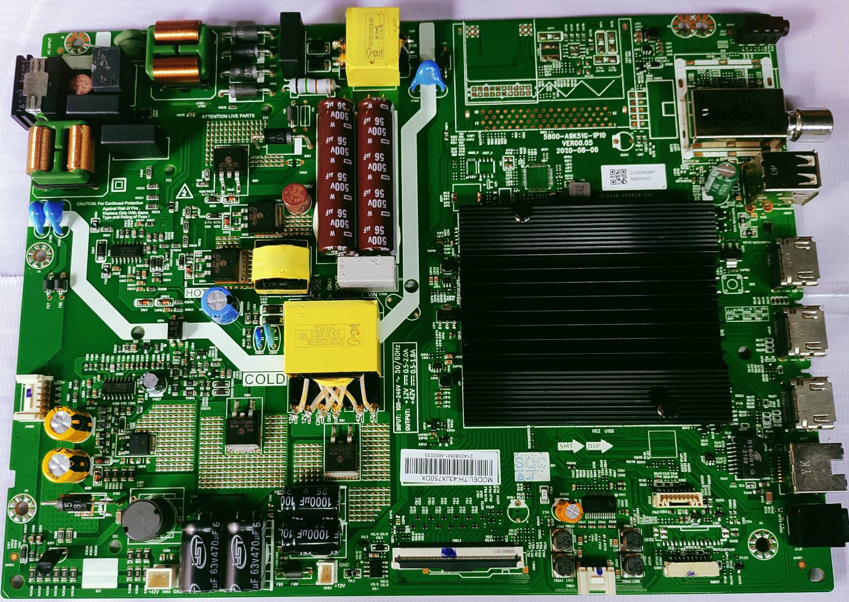 New PANASONIC 4k TH-43JX750DX ANDROID MOTHER BOARD #WB 34 image 2