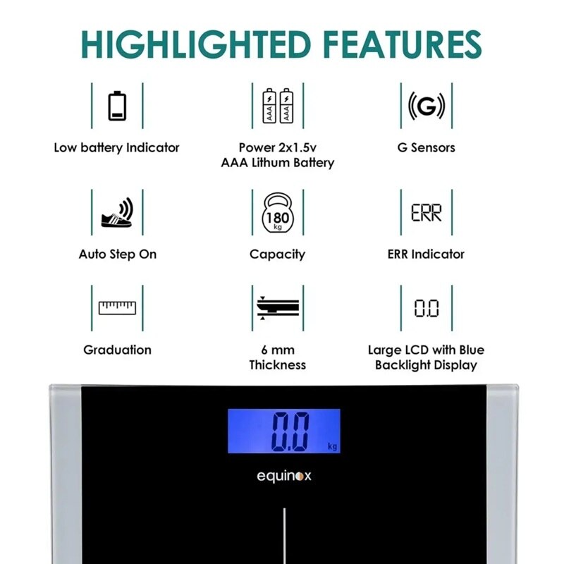 Equinox EQ-EB-9400 Personal Weighing Scale-Digital (Black) image 3