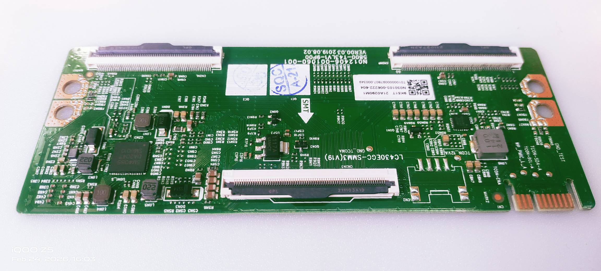 LG 43 INCH 4K LED TV TCON Part Number E162M917-C1 image 2