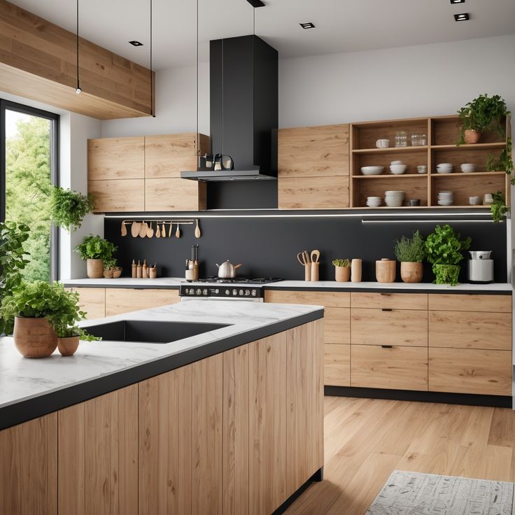 Elegant Wooden Kitchen Interiors with Modern Touches image 4