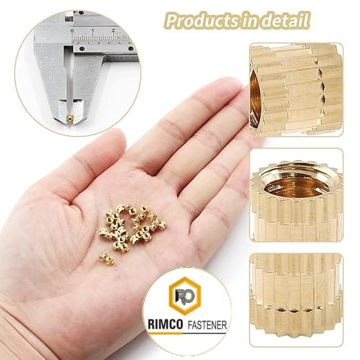 BRASS MOULDING INSERT NUT M3 X 0.50 PITCH X 4MM LONG image 4