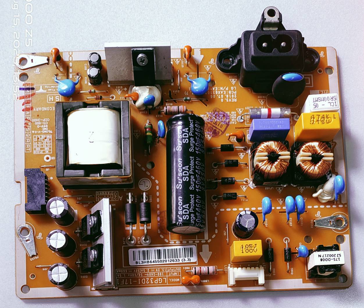 LG LED TV 32LKB28BPTE Power Supply Board, LG LED TV 32LKB28BPTE Smps Board, LG LED TV 32LKB28BPTE Power PCB Supply Board, #wb48 image 5