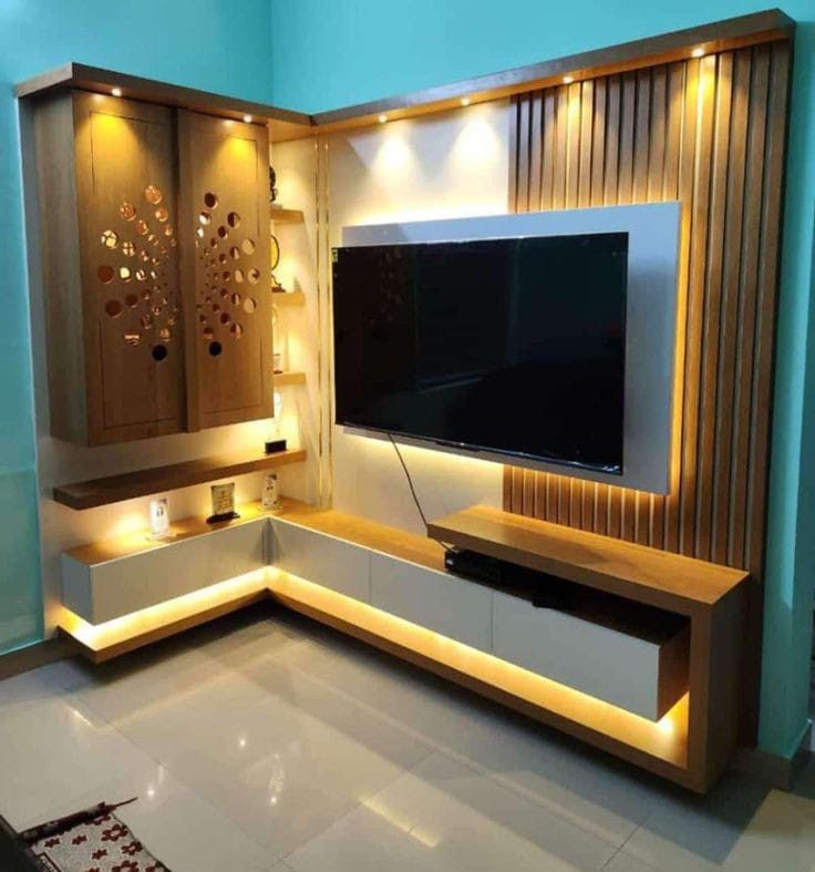 Luxury TV Unit Wall Feature in Chennai image 3
