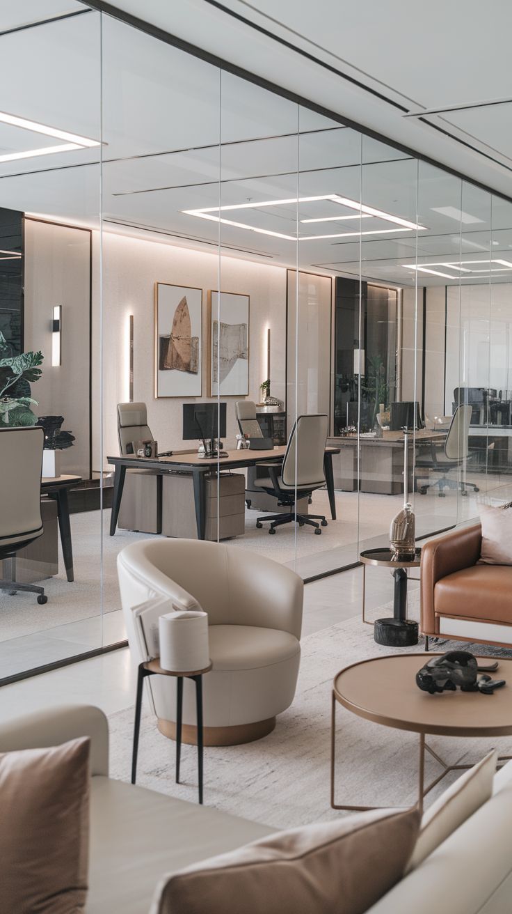 Stylish Office Glass Partitions for Workspaces image 2