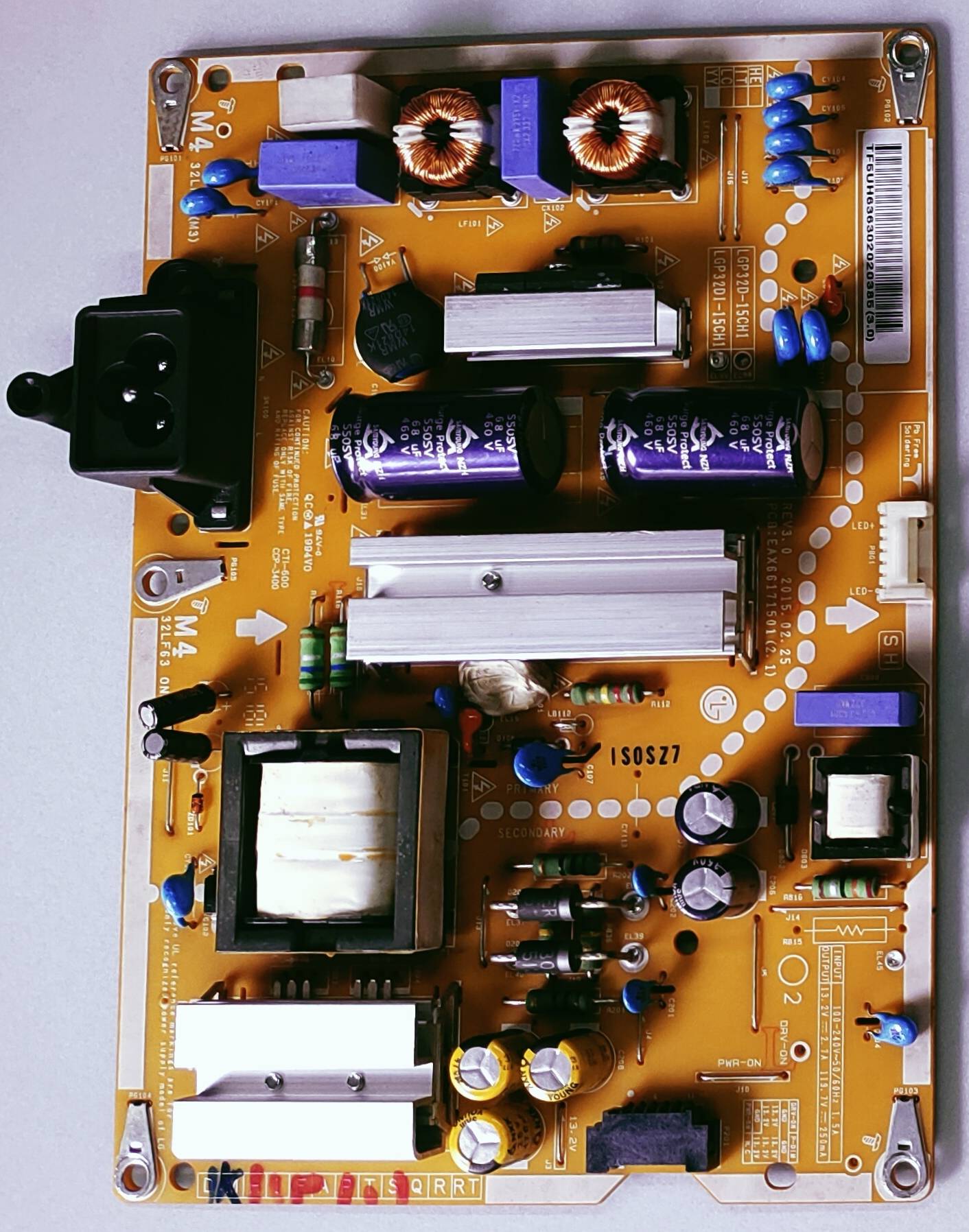 LG LED TV 49LF5900 Power Supply Board,LG LED TV 49LF5900 Smps Board,  LG LED TV 49LF5900 Power Supply PCB Board, #wb48 image 4