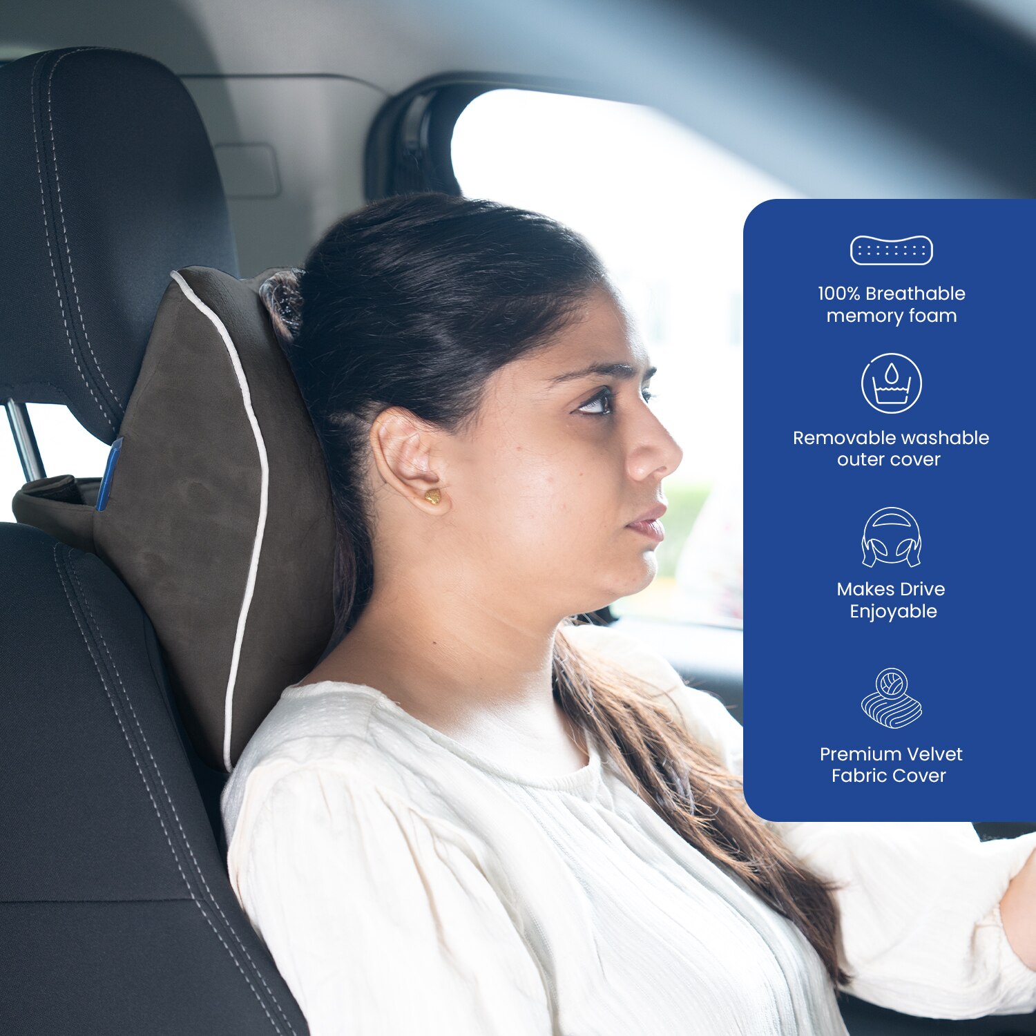 Pillow Tree Car Neck & Headrest Pillow Regular– Premium Comfort & Support for Every Drive image 4