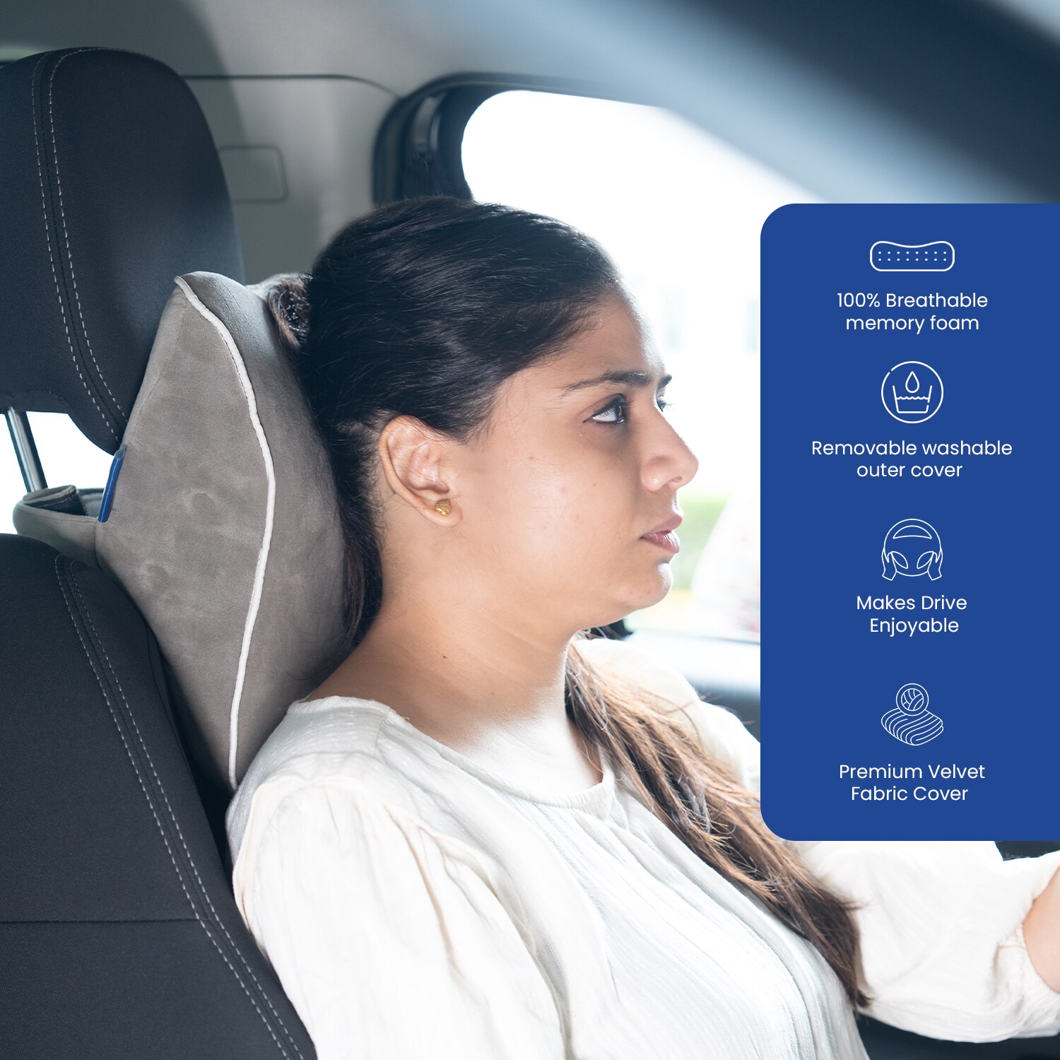 Pillow Tree Car Neck & Headrest Pillow Regular– Premium Comfort & Support for Every Drive image 2