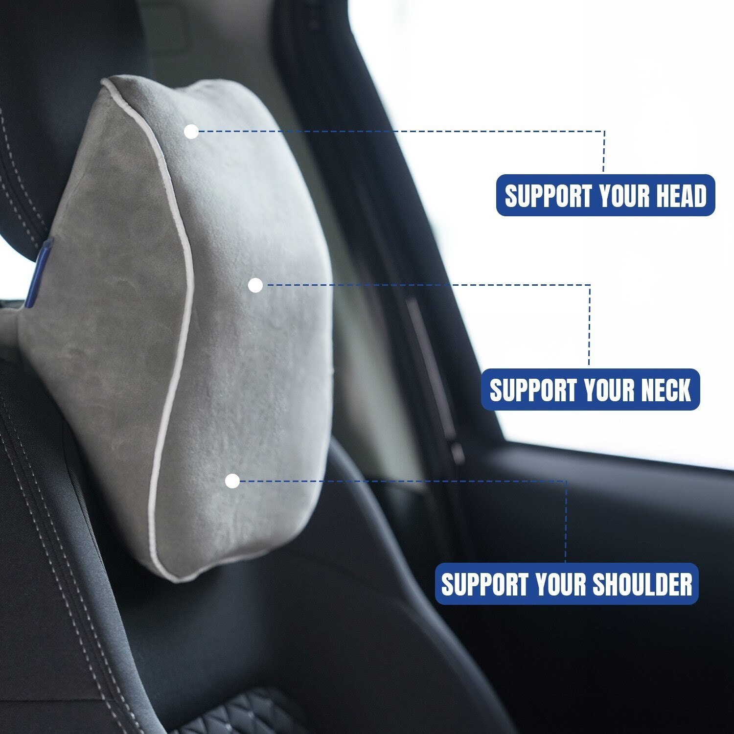 Pillow Tree Car Neck & Headrest Pillow Regular– Premium Comfort & Support for Every Drive image 4