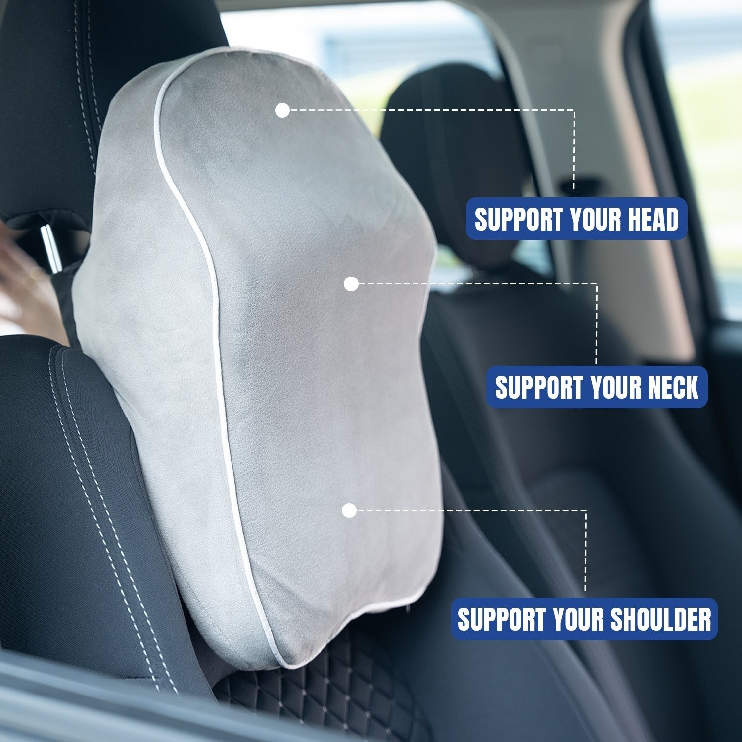 Pillow Tree Car Neck & Headrest Pillow Large– Premium Comfort & Support for Every Drive image 2