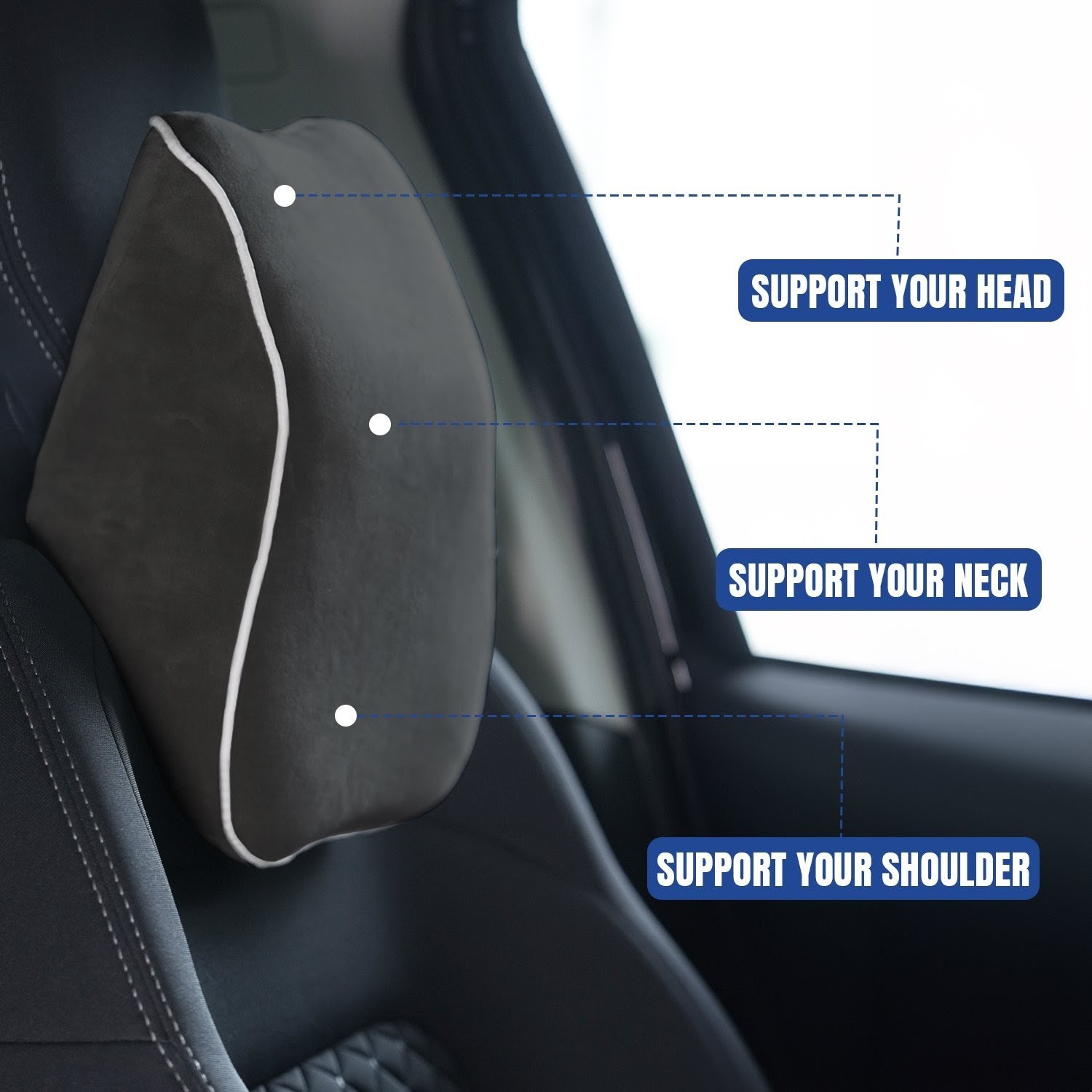 Pillow Tree Car Neck & Headrest Pillow Large– Premium Comfort & Support for Every Drive image 2