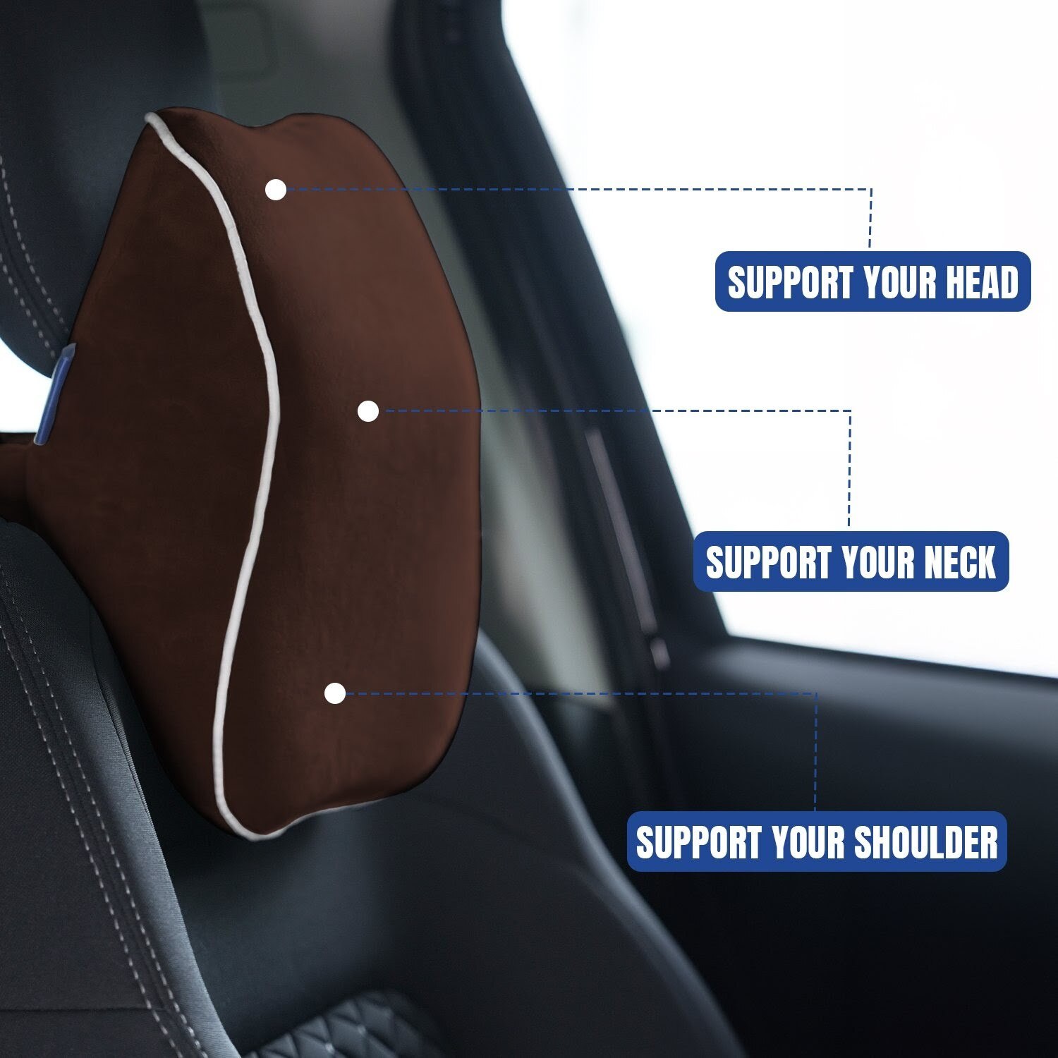 Pillow Tree Car Neck & Headrest Pillow Large– Premium Comfort & Support for Every Drive image 2