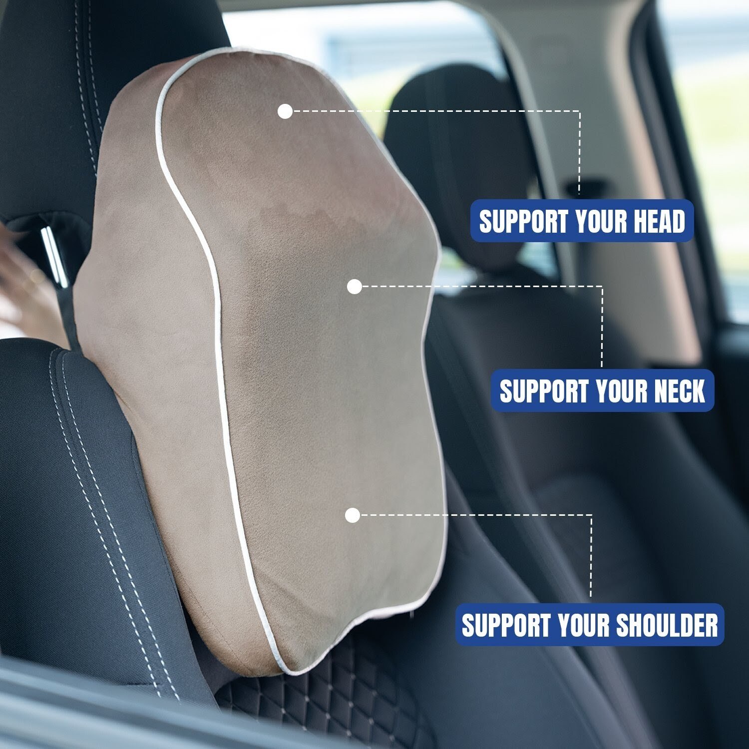 Pillow Tree Car Neck & Headrest Pillow Large– Premium Comfort & Support for Every Drive image 3