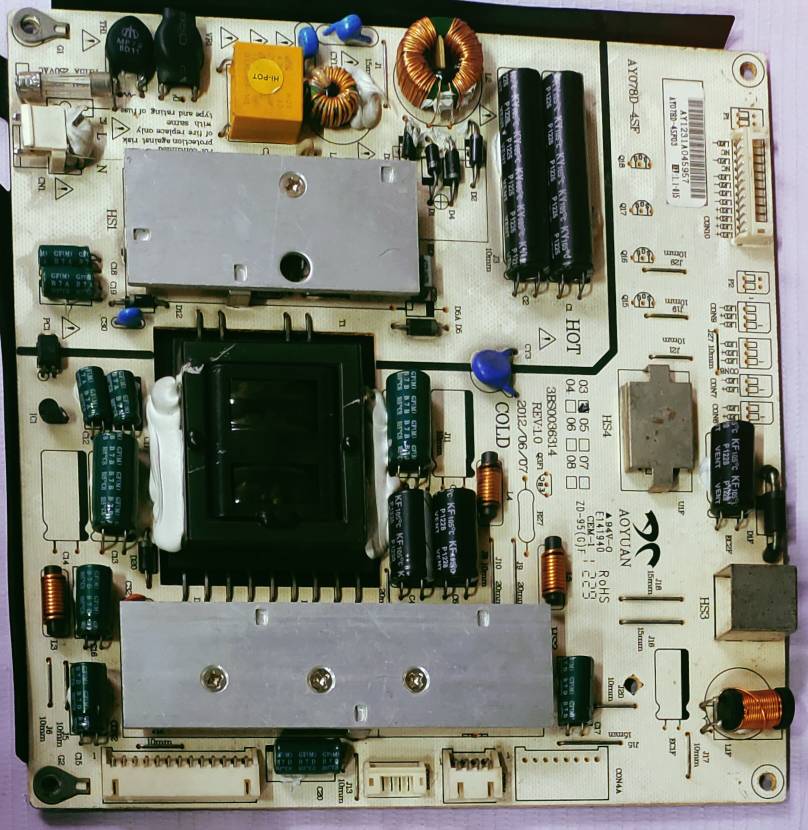 AY1231A045957, AY078D-4SFO3 ,POWER SUPPLY BOARD, SMPS BOARD, LED BOARD, #Wb29 image 2