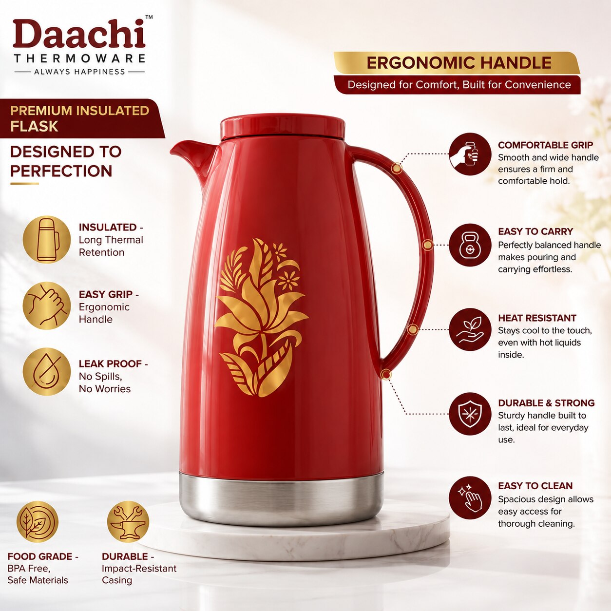 Red SS Vacuum Flask image 4
