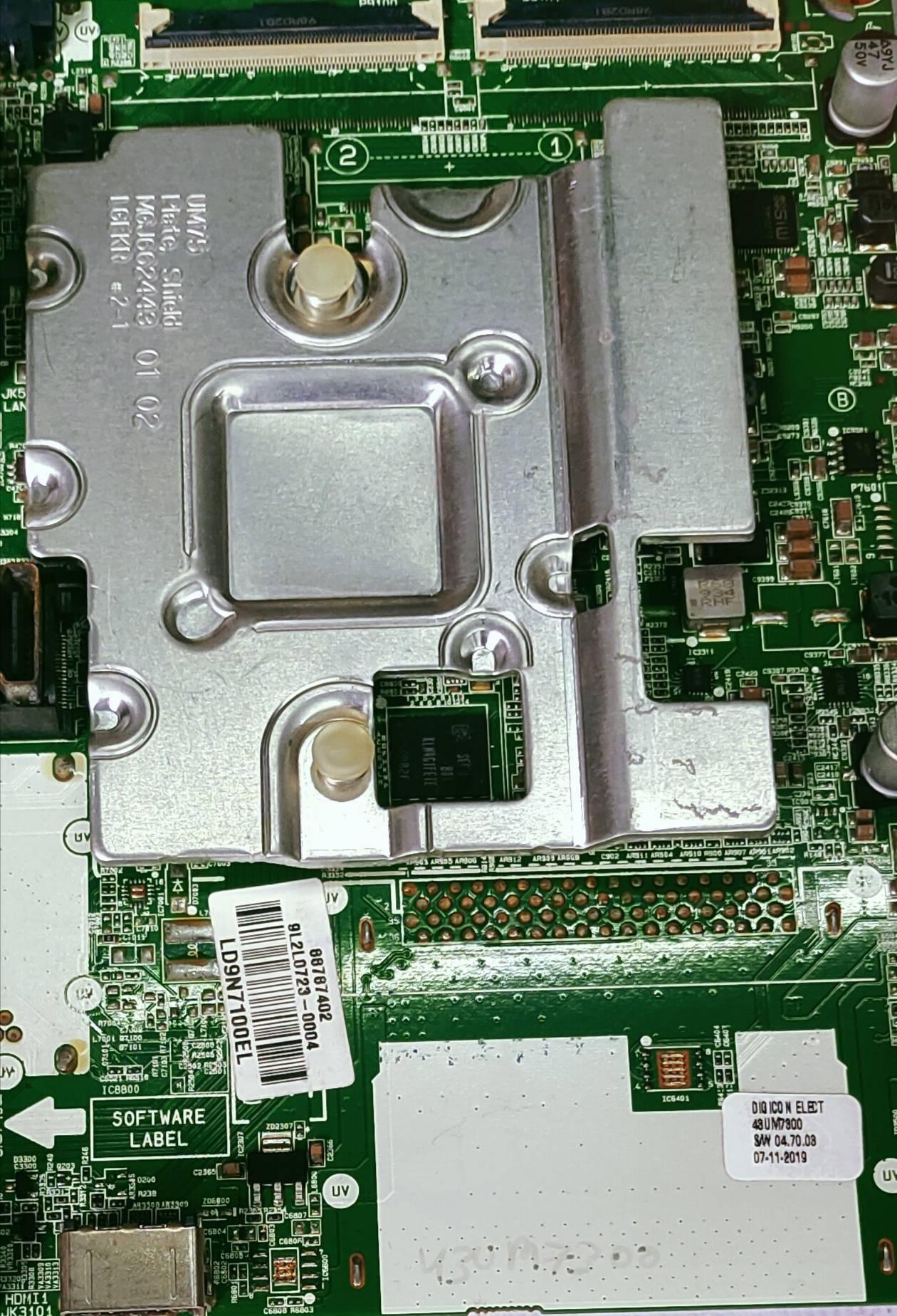 LG 4K 43UN7800 MOTHER BOARD, SMART MAIN BOARD, # Wb38 image 2