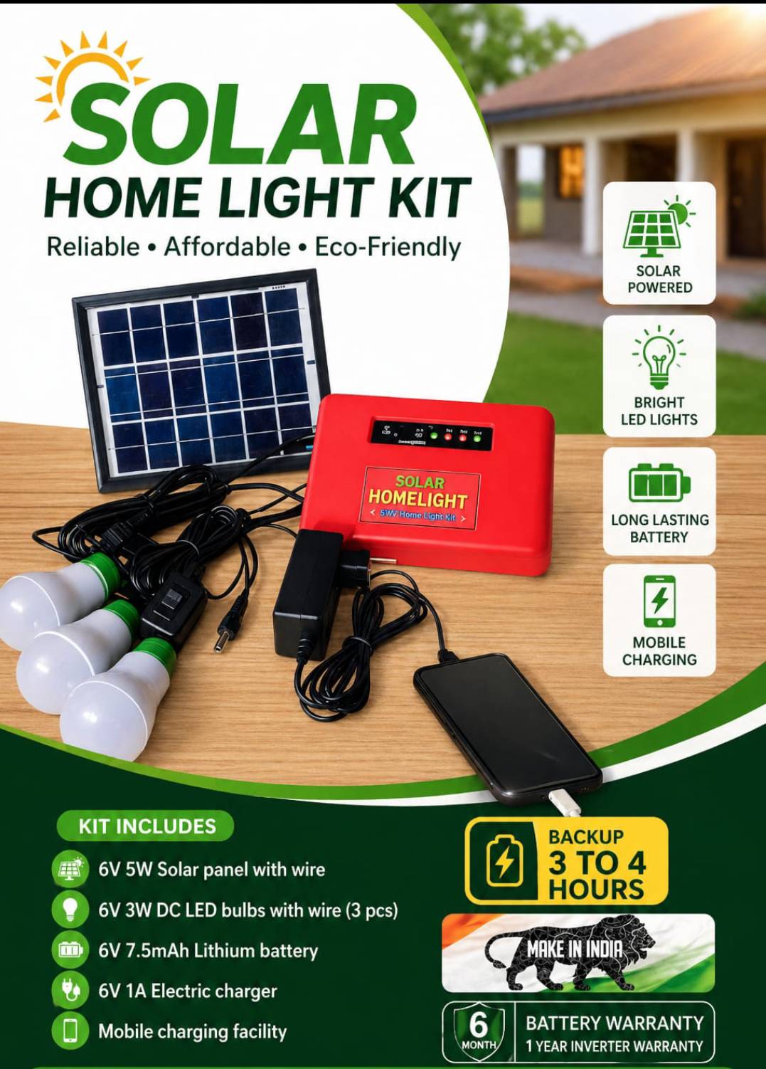 SOLAR HOME LIGHTING SYSTEM MINI MODEL  image 2