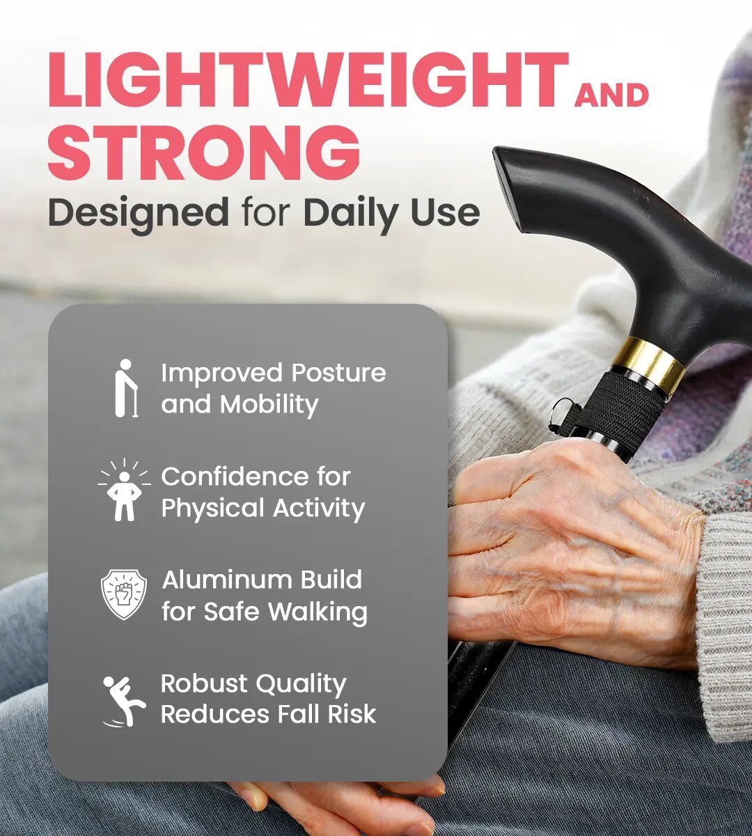Foldable Walking Stick (Black) image 4