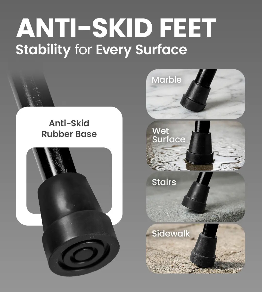 Foldable Walking Stick (Black) image 2