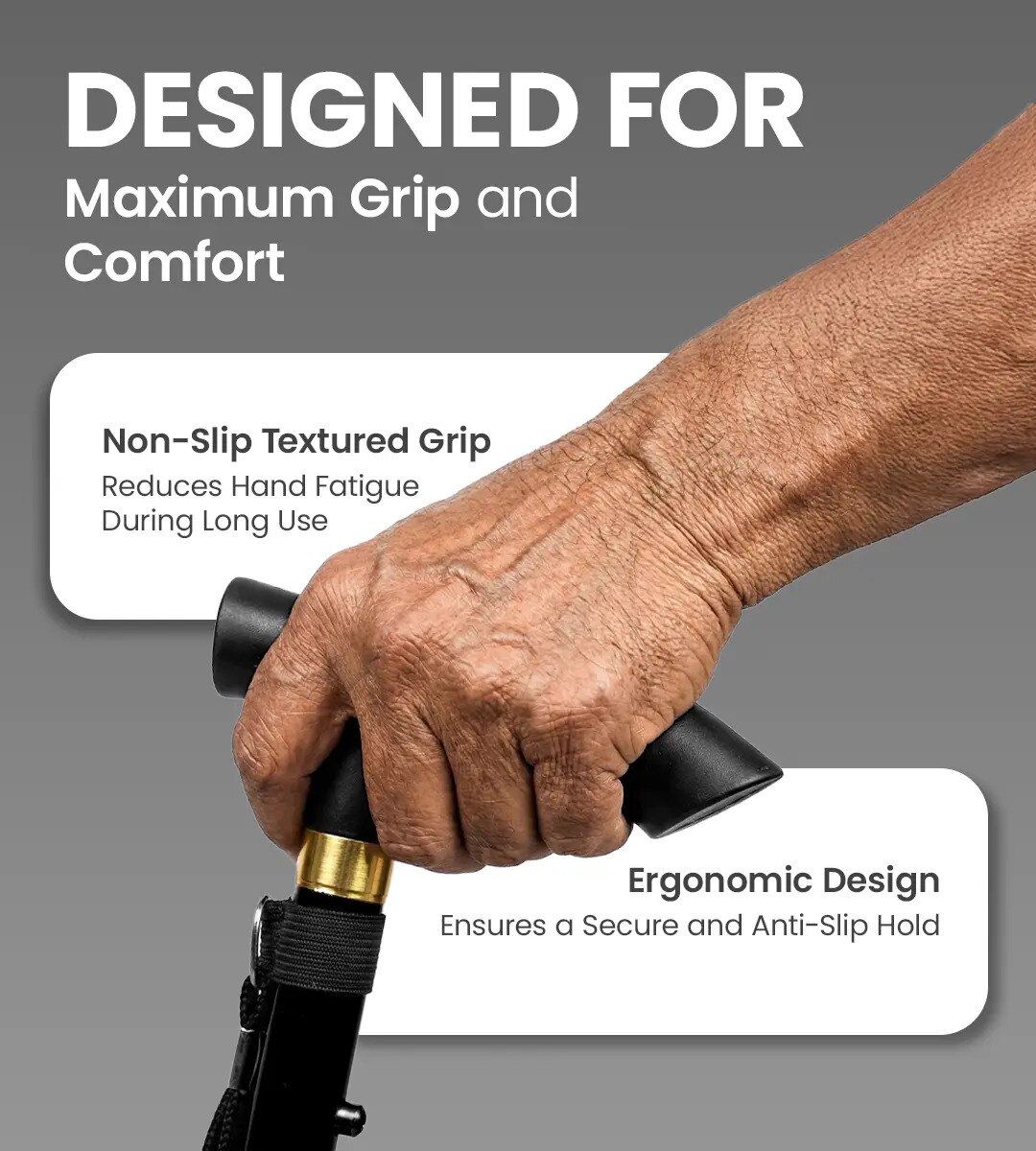 Foldable Walking Stick (Black) image 5
