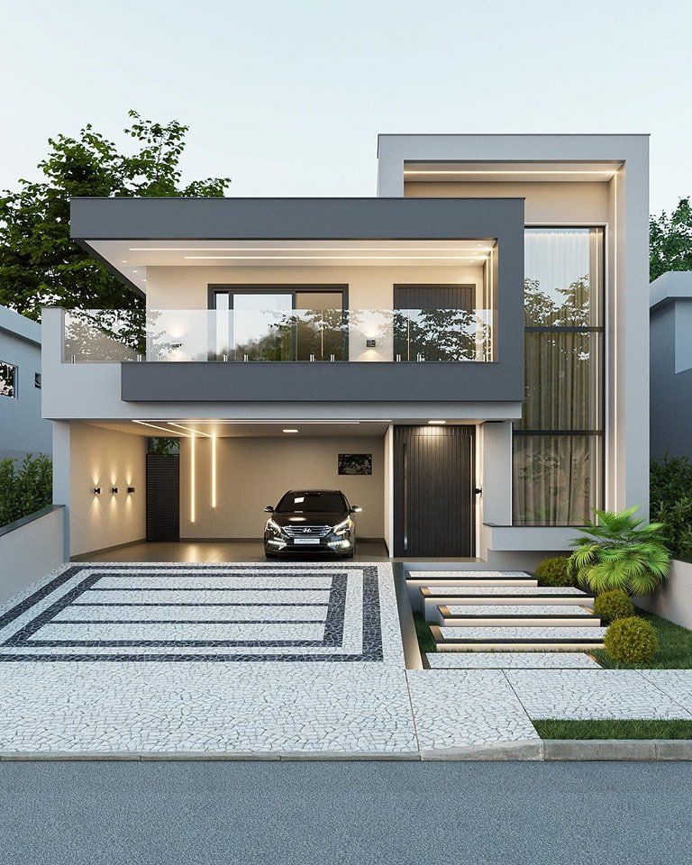 Contemporary Front Elevation Designs for Villas and Apartments image 4