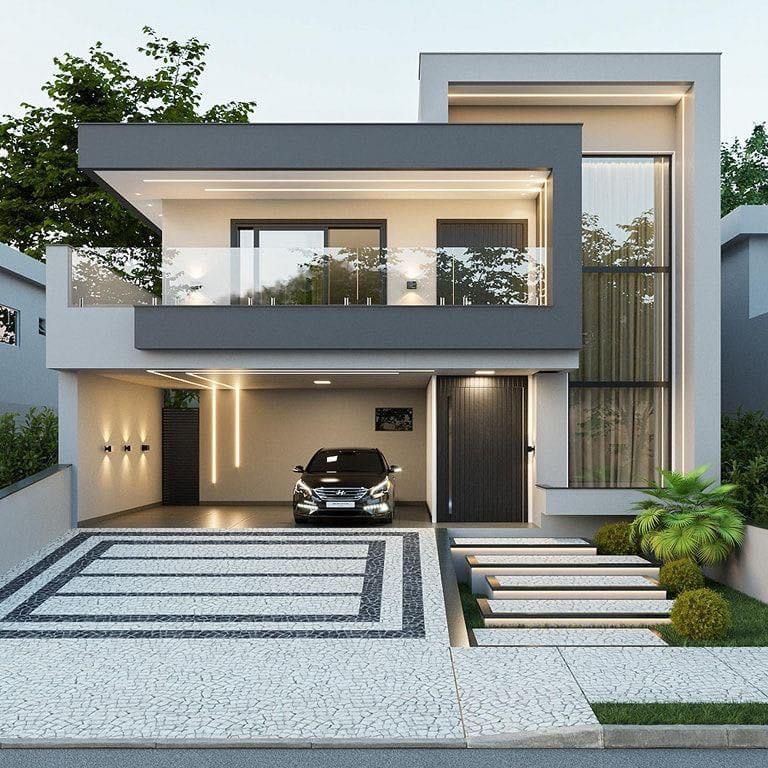 Contemporary Front Elevation Designs for Villas and Apartments image 2
