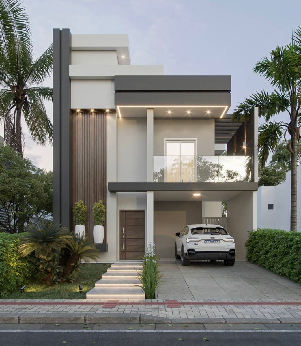 Contemporary Front Elevation Designs for Villas and Apartments image 5