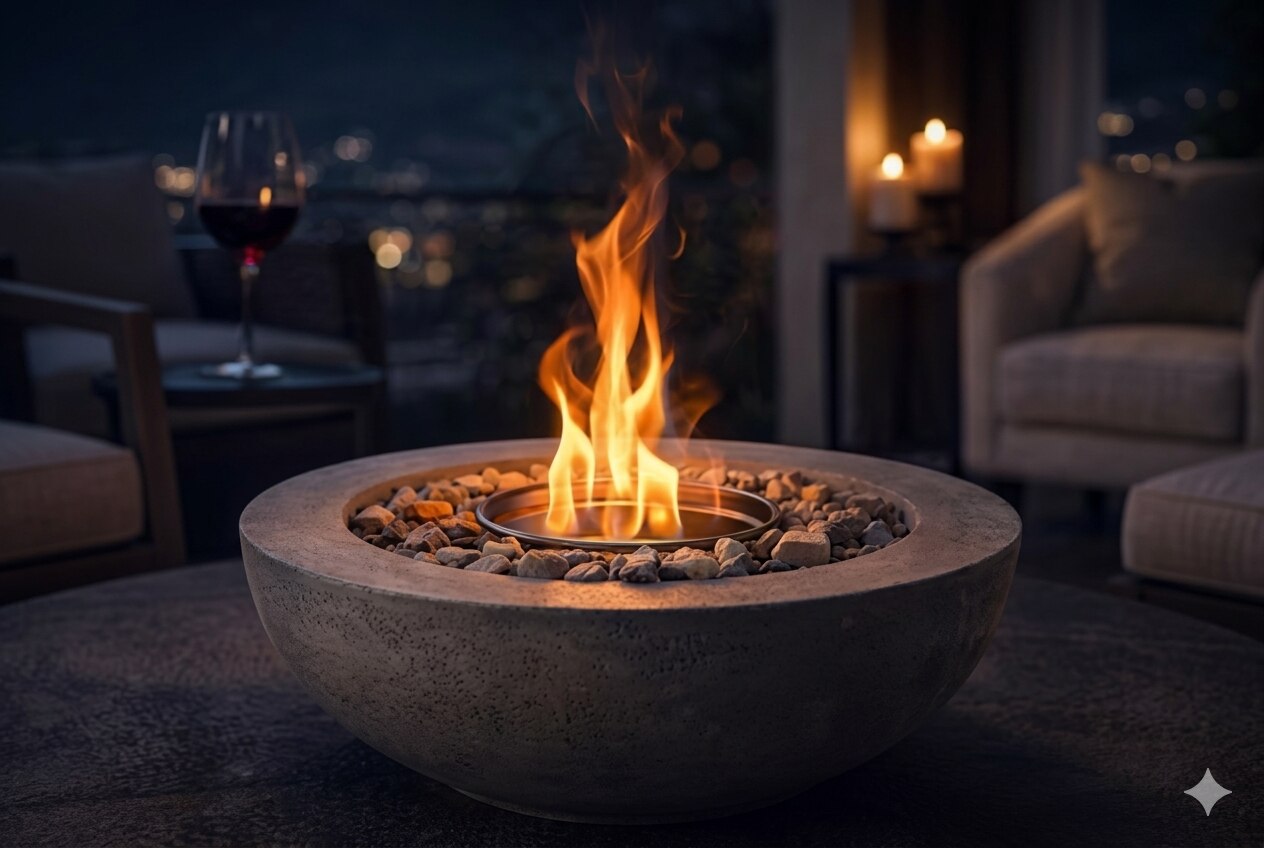 Round Stainless Steel Ethanol Fireplace (16Inch) image 3