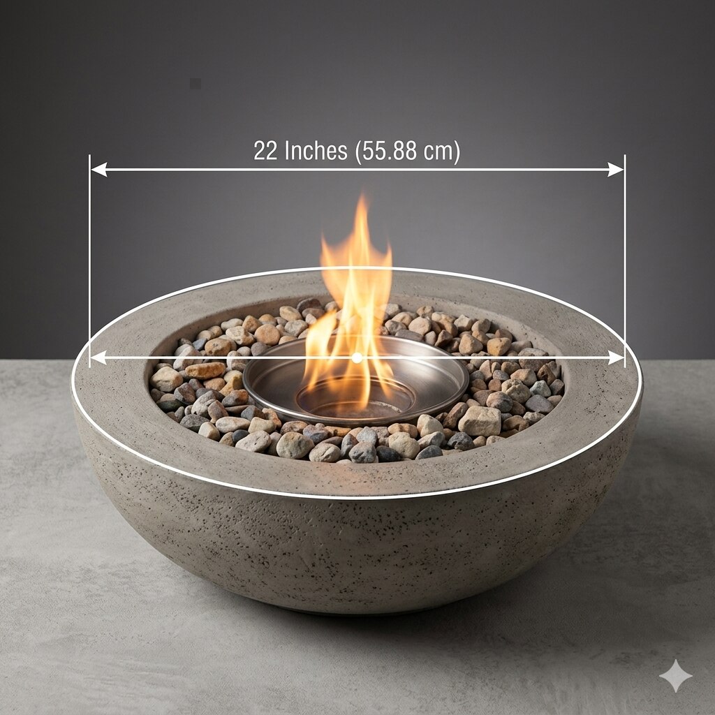 Round Stainless Steel Ethanol Fireplace (22Inch) image 2
