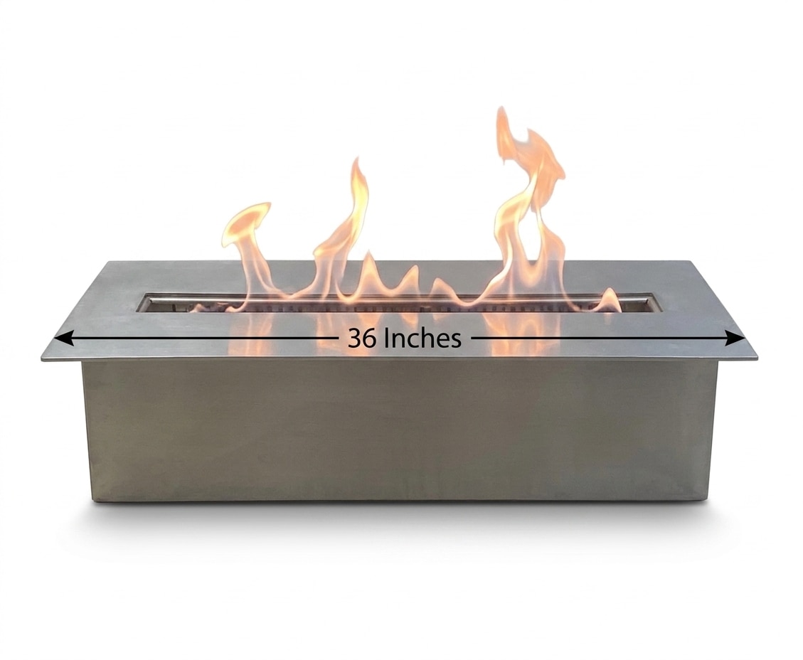 Rectangular Stainless Steel Biofuel Fireplace(900mm) image 2