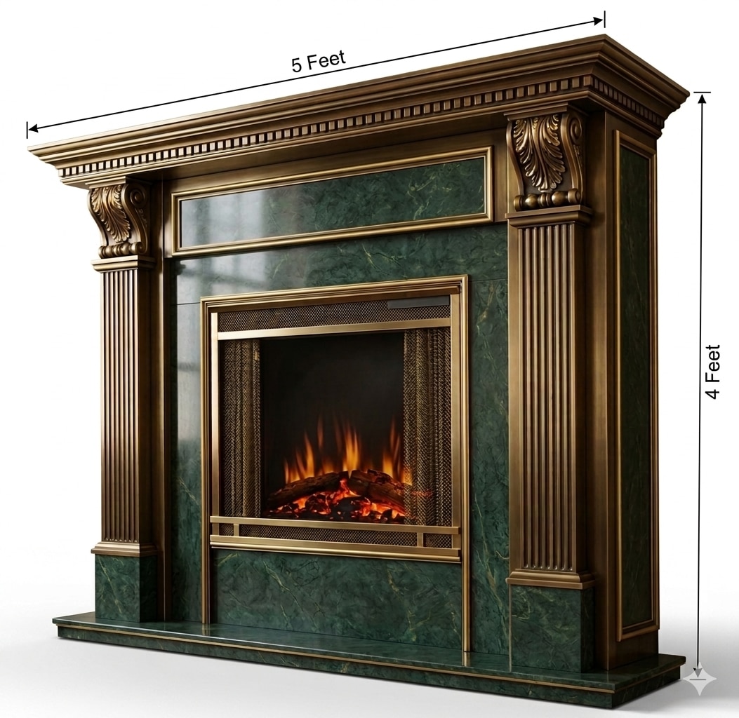 Luxury Wooden Mantel for Electric Fireplace (5x4Feet) image 2