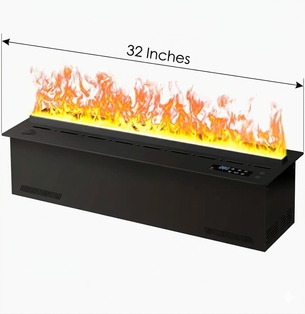 Smart Water Vapor Fireplace with Multicolor LED Flame β Modern Mist Fireplace (32inch) image 2