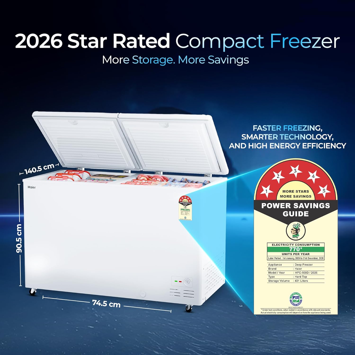 Haier Deep Freezer Hard Top HFC-500DPW5 image 7