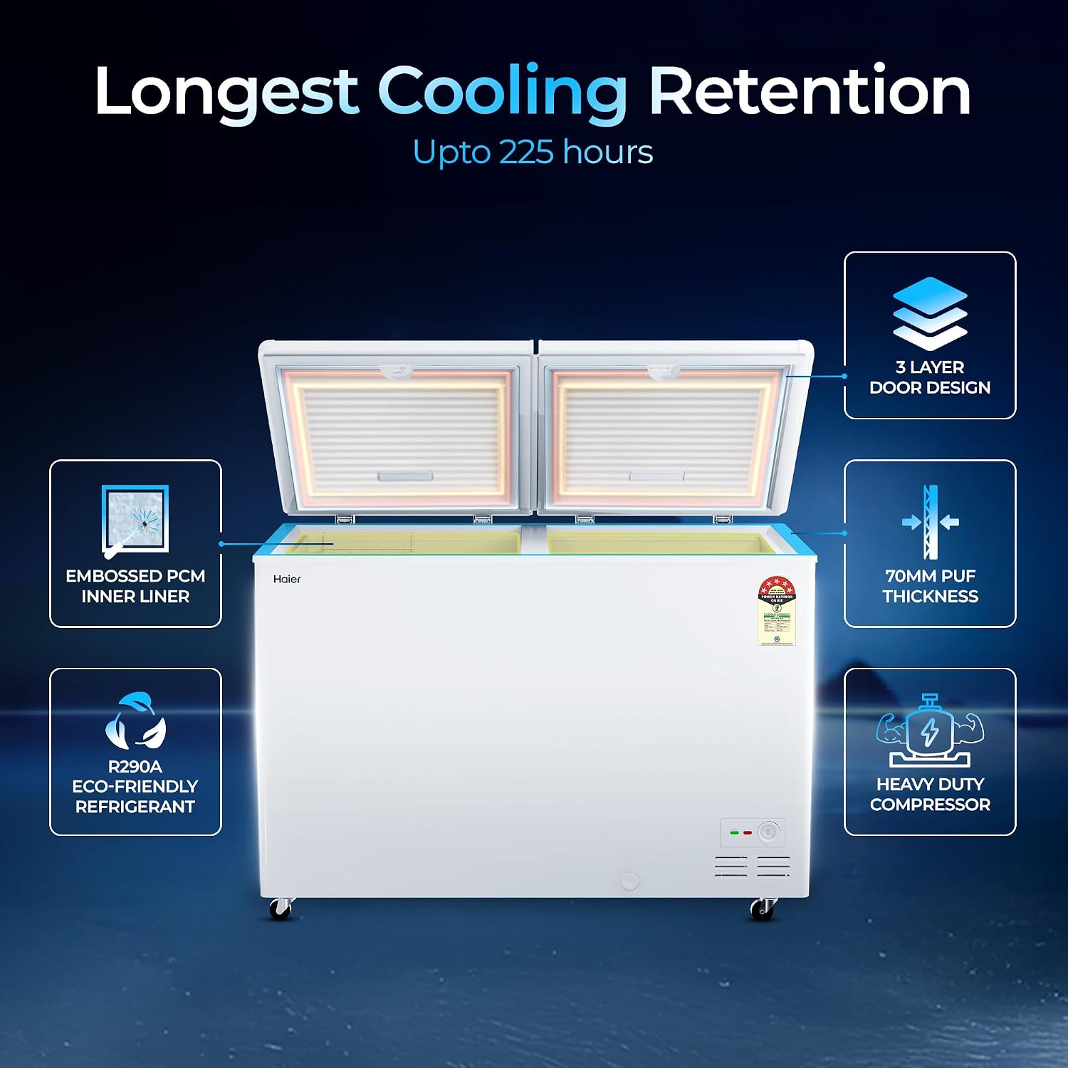 Haier Deep Freezer Hard Top HFC-355DPW5 image 2