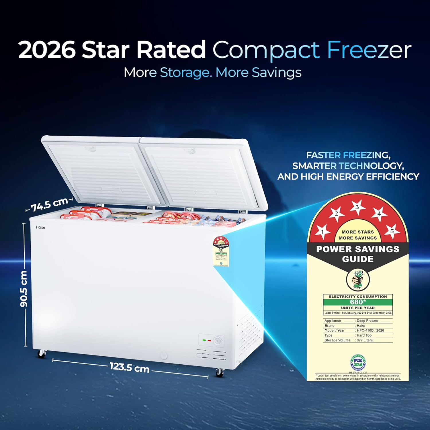Haier Deep Freezer Hard Top HFC-410DPW5 image 7
