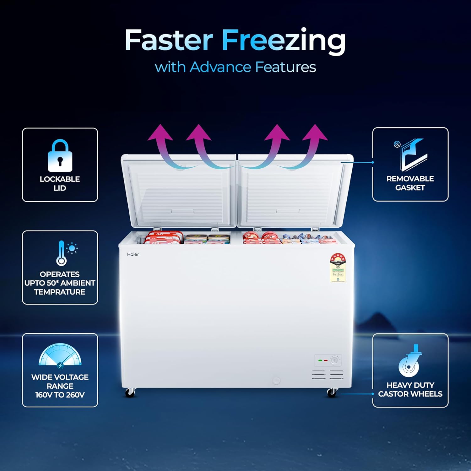 Haier Deep Freezer Hard Top HFC-410DPW5 image 3