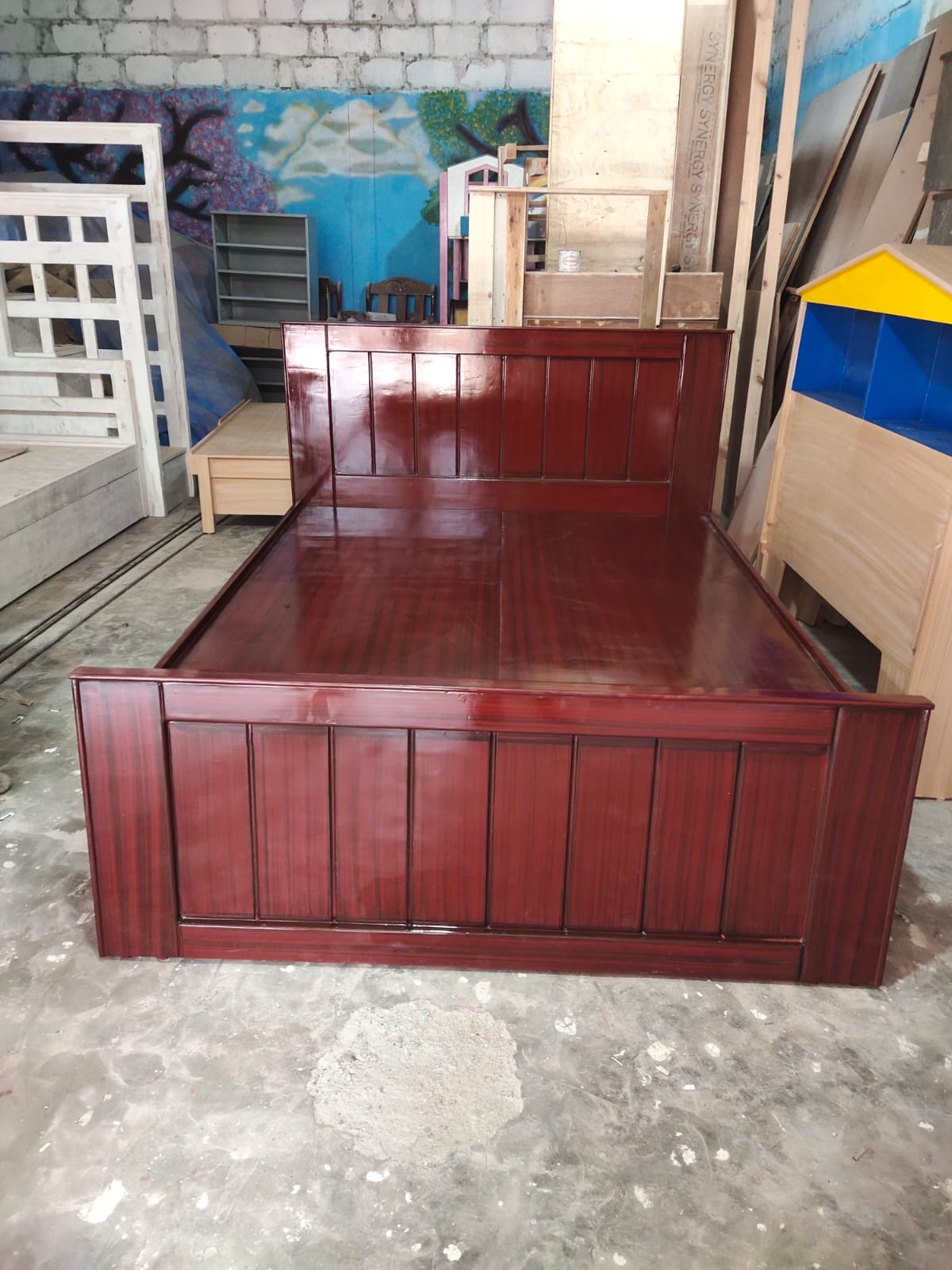 Wooden Double Bed image 2