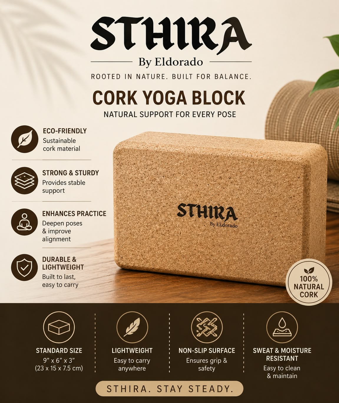 Cork Yoga Block Pro image 3