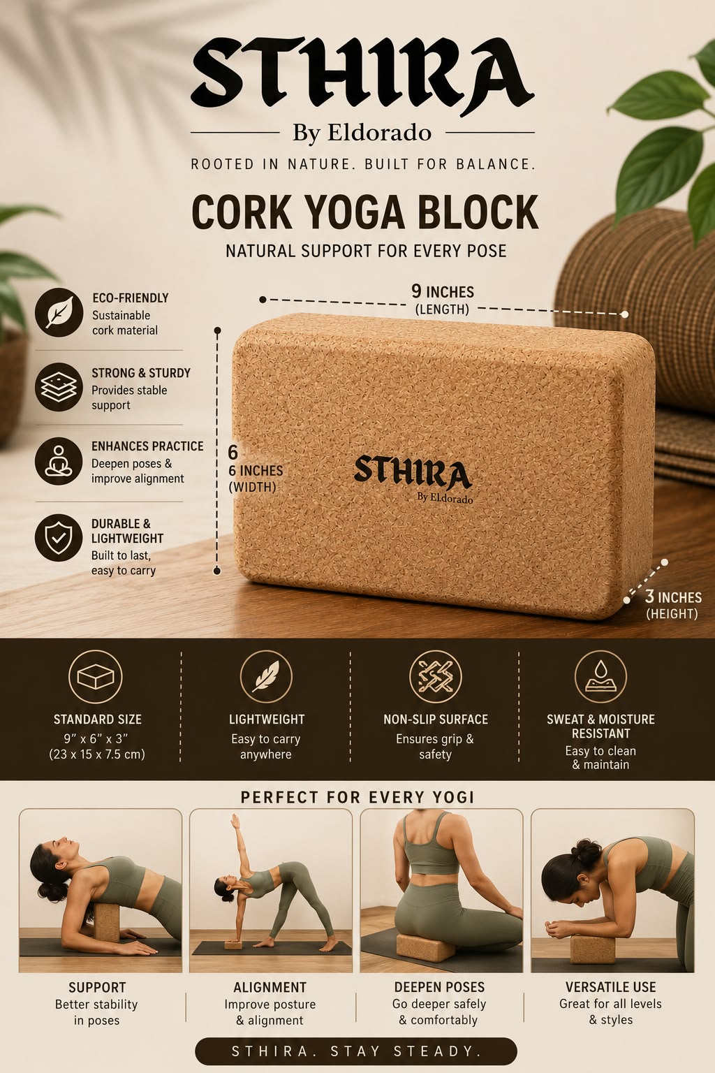 Cork Yoga Block Pro image 4