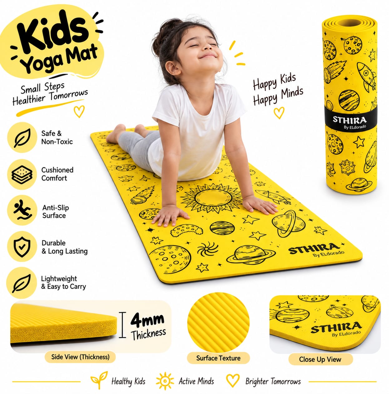 Sthira ZenYogi Kids Yoga Mat - Universe 4MM image 2