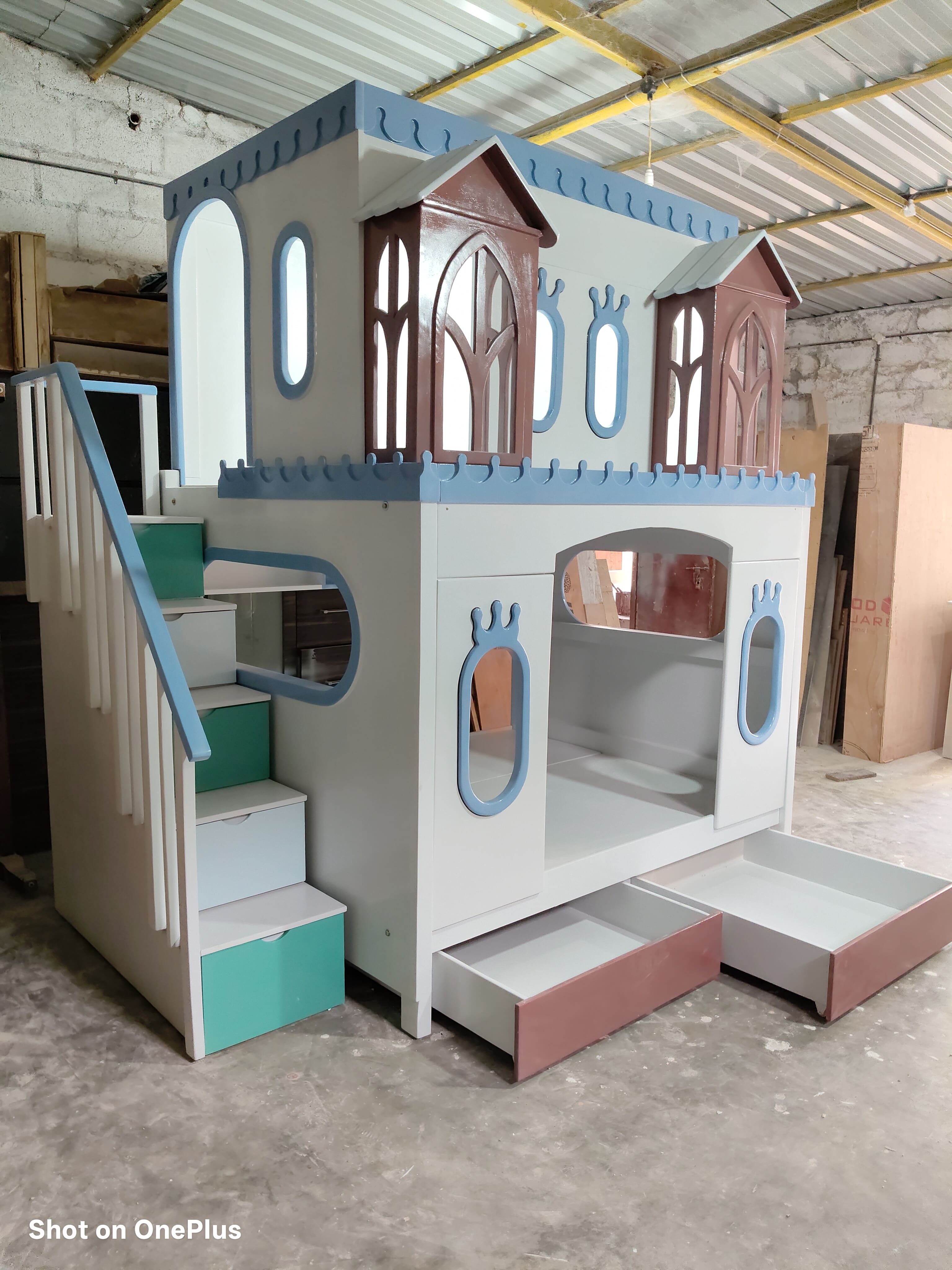 Wooden Kids House Bunk Bed image 2