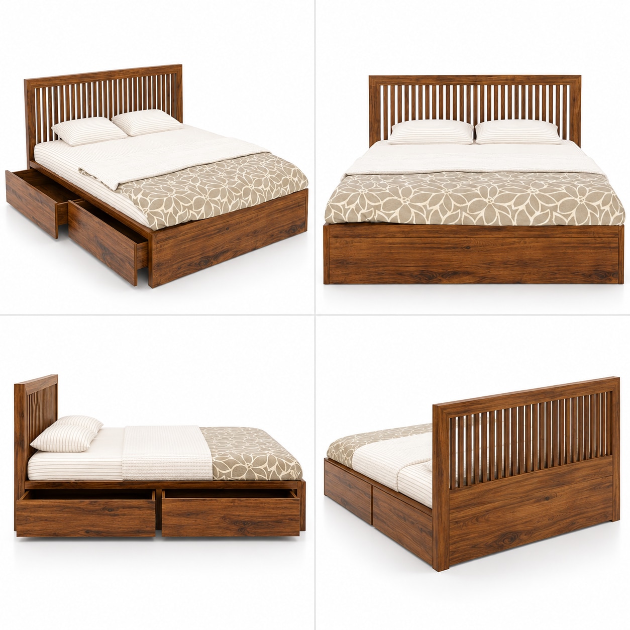 SLATED QUEEN bed with Storage – RWDBQSLATEDH-64 image 2