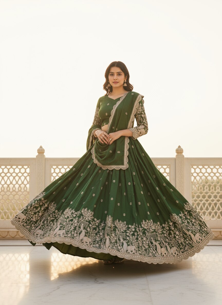 Traditional Embroidered Lehenga image 2