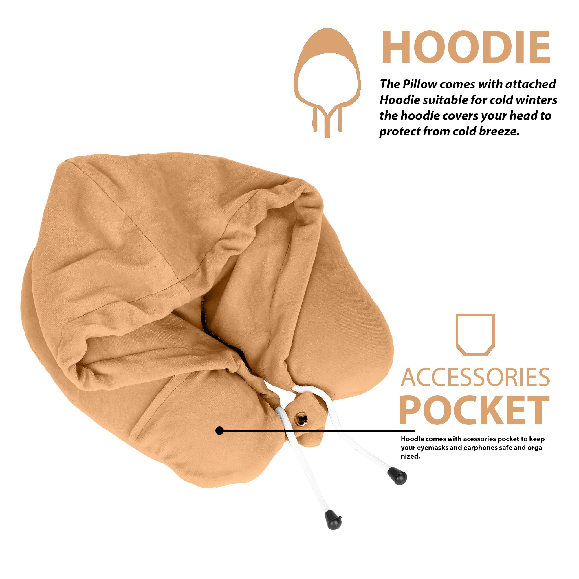 Neck Pillow with Hoddie (Eye mask) image 5