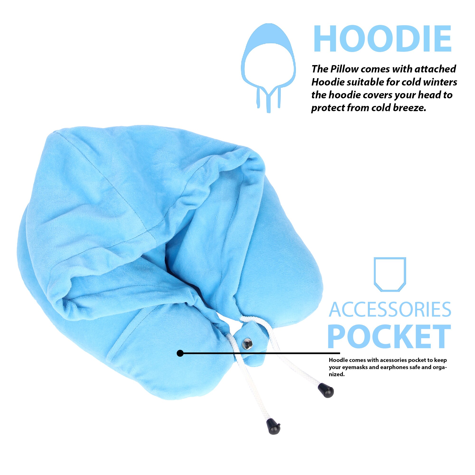 Neck Pillow with Hoddie (Eye mask) image 6